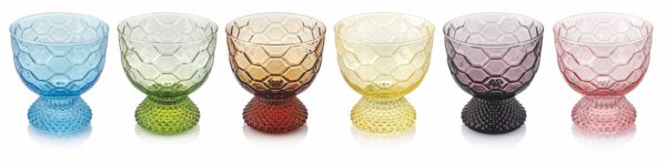 Vintage Set 6 Ice Cream Bowls Cm.10.5 In Assorted Colors
