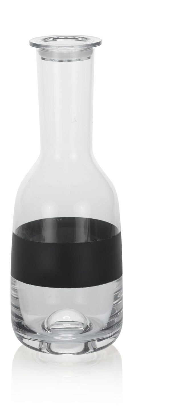 Unforgettable Bottle With Lid Clear Black Decoration H.26 Lt.0.98