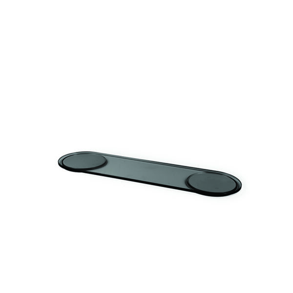 Tilt Long Black Glass Plinth  770 × 217 × 20 mm